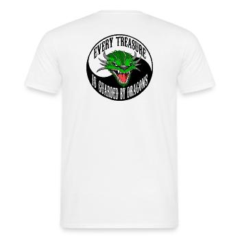every treasure is protected by Dragons - Men's T-Shirt - white - Back - AI Model Male 178 dark (178cm)