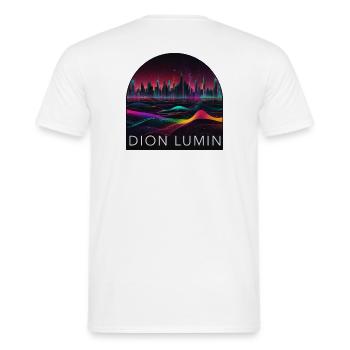 Neon Soundscape - Männer T-Shirt - Weiß - Hinten - AI Model Male 178 dark (178cm)
