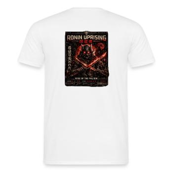 Ronin Uprising: Düstere Klingen - Männer T-Shirt - Weiß - Hinten - AI Model Male 178 dark (178cm)
