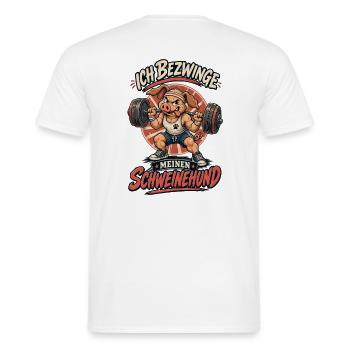 Ich Bezwinge Den Schweinehund - Männer T-Shirt - Weiß - Hinten - AI Model Male 178 dark (178cm)