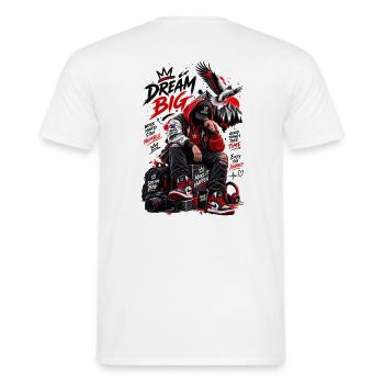 Dream Big Street Art Hoodie - Men's T-Shirt - white - Back - AI Model Male 178 dark (178cm)