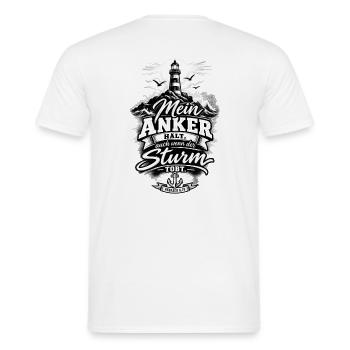Mein Anker hält – Hebräer 6,19 | Hoffnung - Männer T-Shirt - Weiß - Hinten - AI Model Male 178 dark (178cm)