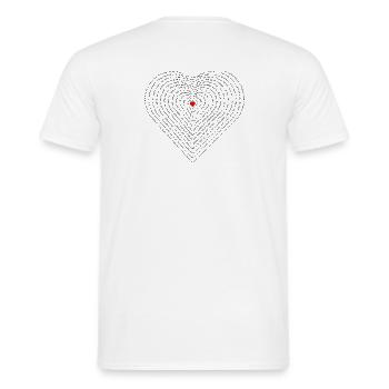 hiking heart - Men's T-Shirt - white - Back - AI Model Male 178 dark (178cm)