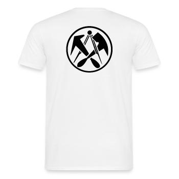 Logo du couvreur - T-shirt homme - blanc - Dos - AI Model Male 178 dark (178cm)