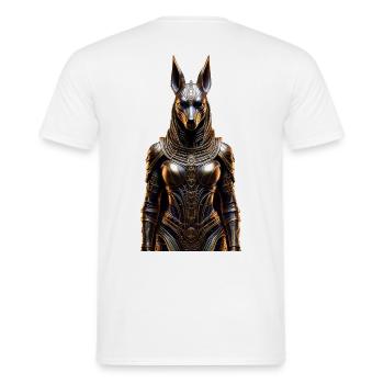 Anubis femelle - T-shirt homme - blanc - Dos - AI Model Male 178 dark (178cm)