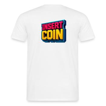 Conception de jeu rétro néon - T-shirt homme - blanc - Dos - AI Model Male 178 dark (178cm)