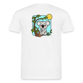 Cute little koala in the eucalytpus tree - Men's T-Shirt - white - Back - AI Model Male 178 dark (178cm)