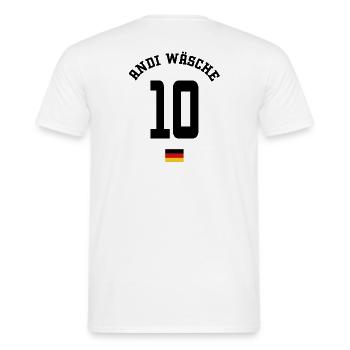 Andi Wäsche - Männer T-Shirt - Weiß - Hinten - AI Model Male 178 dark (178cm)