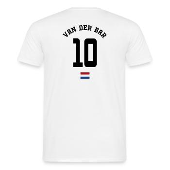 Van Der Bar - Men's T-Shirt - white - Back - AI Model Male 178 dark (178cm)