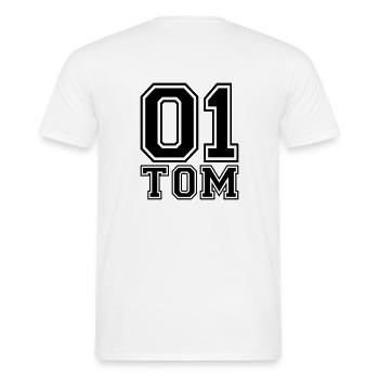 Tom - Name - Men's T-Shirt - white - Back - AI Model Male 178 dark (178cm)