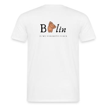 Berlin is my favorite place Stadt Berlin Bär - Männer T-Shirt - Weiß - Hinten - AI Model Male 178 dark (178cm)