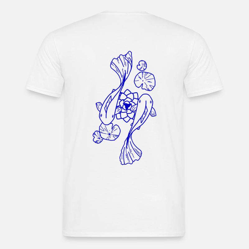 Koi in Tinte - Männer T-Shirt - Weiß
