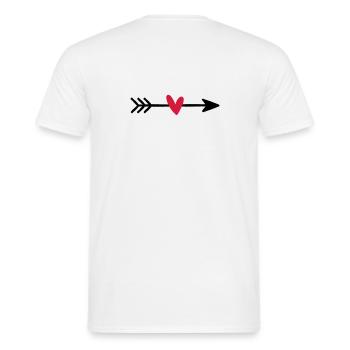 Arrow with heart cupid love gift - Men's T-Shirt - white - Back - AI Model Male 178 dark (178cm)