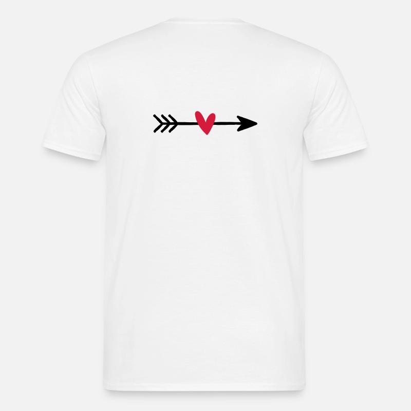 Pfeil mit Herz Amor Liebe Geschenk - Männer T-Shirt - Weiß