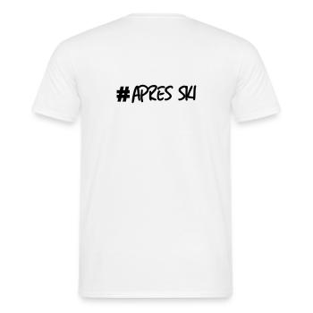 Ski, ski, ski, après-ski, freeski, hiver - T-shirt homme - blanc - Dos - AI Model Male 178 dark (178cm)