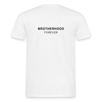 BROTHERHOOD FOREVER - Men's T-Shirt - white - Back - AI Model Male 178 dark (178cm)