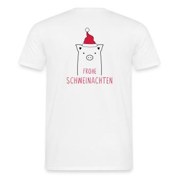 Joyeux Noël je Schweinachten truie de cochon - T-shirt homme - blanc - Dos - AI Model Male 178 dark (178cm)