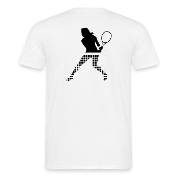 tennis_2 - T-shirt homme - blanc - Dos - AI Model Male 178 dark (178cm)