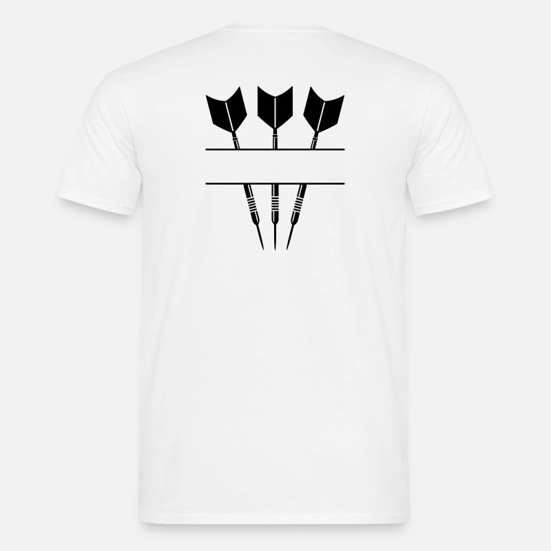 Drei Darts einfarbig mit Textzeile. - Männer T-Shirt - Weiß
