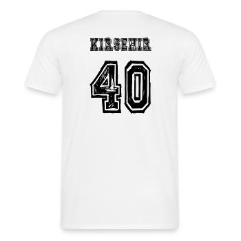 Kirsehir - Turkey - Memleket Sayisi - Men's T-Shirt - white - Back - AI Model Male 178 dark (178cm)