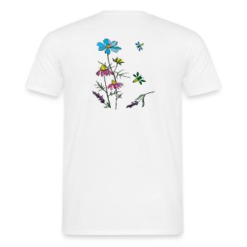 Herbs, chamomile, bees - Men's T-Shirt - white - Back - AI Model Male 178 dark (178cm)