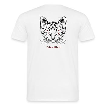 Katze, feine Miez - Männer T-Shirt - Weiß - Hinten - AI Model Male 178 dark (178cm)