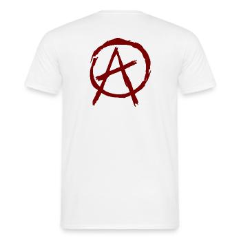 Symbole de l’anarchie en cercle - rouge foncé - T-shirt homme - blanc - Dos - AI Model Male 178 dark (178cm)