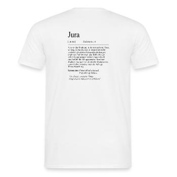Unispruch "Jura" Student Geschenk, Studenten - Männer T-Shirt - Weiß - Hinten - AI Model Male 178 dark (178cm)