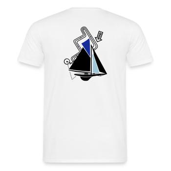 Classic Sailing Yacht Regatta Course Sailboat Yacht - Men's T-Shirt - white - Back - AI Model Male 178 dark (178cm)