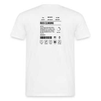 Kletterbeschreibung Stärkeindikator-Symbol - Männer T-Shirt - Weiß - Hinten - AI Model Male 178 dark (178cm)