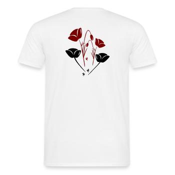 Tulpen mit Ameisen - Männer T-Shirt - Weiß - Hinten - AI Model Male 178 dark (178cm)