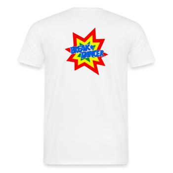 Design de motif breakdancer vivant - T-shirt homme - blanc - Dos - AI Model Male 178 dark (178cm)