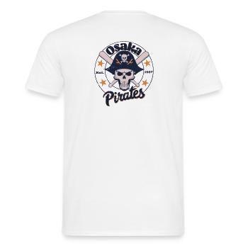 Équipe de baseball des Pirates d’Osaka - T-shirt homme - blanc - Dos - AI Model Male 178 dark (178cm)