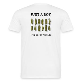 JUSTE UN GARÇON QUI ADORE LES CORNICHONS - Essiggurken - T-shirt homme - blanc - Dos - AI Model Male 178 dark (178cm)