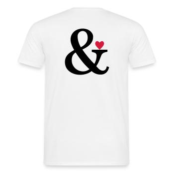 Ampersand Herz - Liebe Geschenk Zeichen der Liebe - Männer T-Shirt - Weiß - Hinten - AI Model Male 178 dark (178cm)