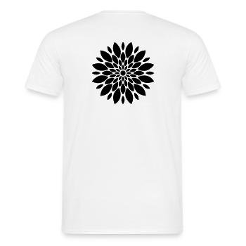 Blüte Mandala Blume Floral - Männer T-Shirt - Weiß - Hinten - AI Model Male 178 dark (178cm)