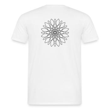 Mandala Blume Floral Geschenk - Männer T-Shirt - Weiß - Hinten - AI Model Male 178 dark (178cm)