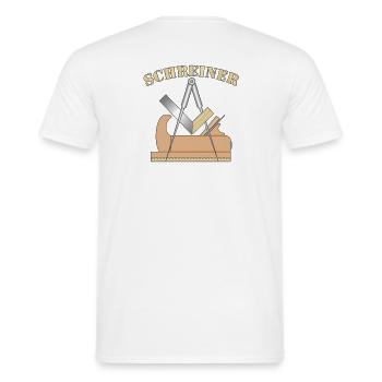 Die Schreiner Zunft - Männer T-Shirt - Weiß - Hinten - AI Model Male 178 dark (178cm)