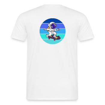 Spaceman, astronaut, rocket - Men's T-Shirt - white - Back - AI Model Male 178 dark (178cm)