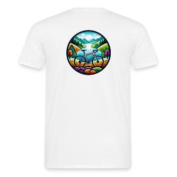 Bunte Gravel Ride Abenteuer - Männer T-Shirt - Weiß - Hinten - AI Model Male 178 dark (178cm)