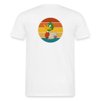 hunting, duck hunting, hunting, hunter - Men's T-Shirt - white - Back - AI Model Male 178 dark (178cm)