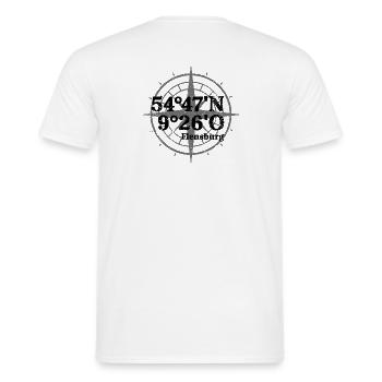 Flensburg Coordinates Souvenir - Men's T-Shirt - white - Back - AI Model Male 178 dark (178cm)