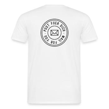 Post fuer dich - Männer T-Shirt - Weiß - Hinten - AI Model Male 178 dark (178cm)