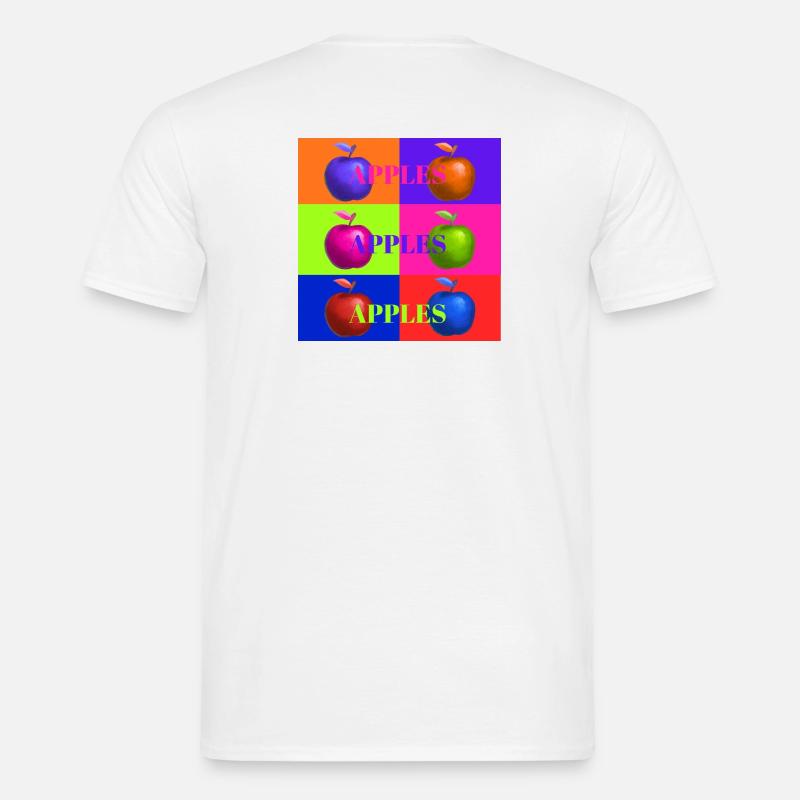 Pop Art Apfel Collage Design - Männer T-Shirt - Weiß