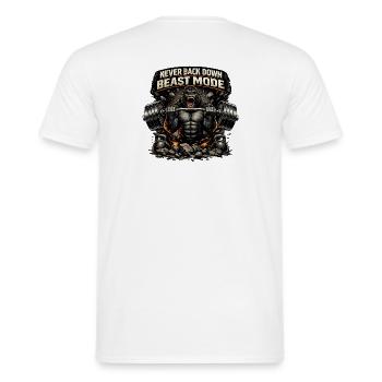 Beast Modus Kraftgorilla - Men's T-Shirt - white - Back - AI Model Male 178 dark (178cm)