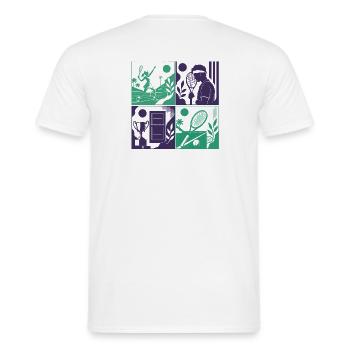TENNISWELT – wb KI generiert - Männer T-Shirt - Weiß - Hinten - AI Model Male 178 dark (178cm)