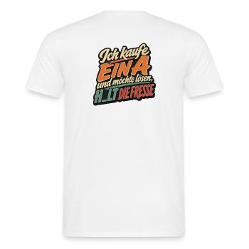 Ich kaufe ein A und möchte lösen - Männer T-Shirt - Weiß - Hinten - AI Model Male 178 dark (178cm)