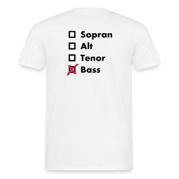Bass - Männer T-Shirt - Weiß - Hinten - AI Model Male 178 dark (178cm)