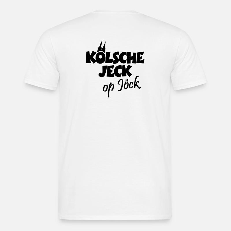 Kölsche Jeck op Jöck Kölsch Köln - Männer T-Shirt - Weiß