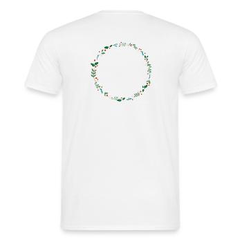 springendes Rentier - Männer T-Shirt - Weiß - Hinten - AI Model Male 178 dark (178cm)